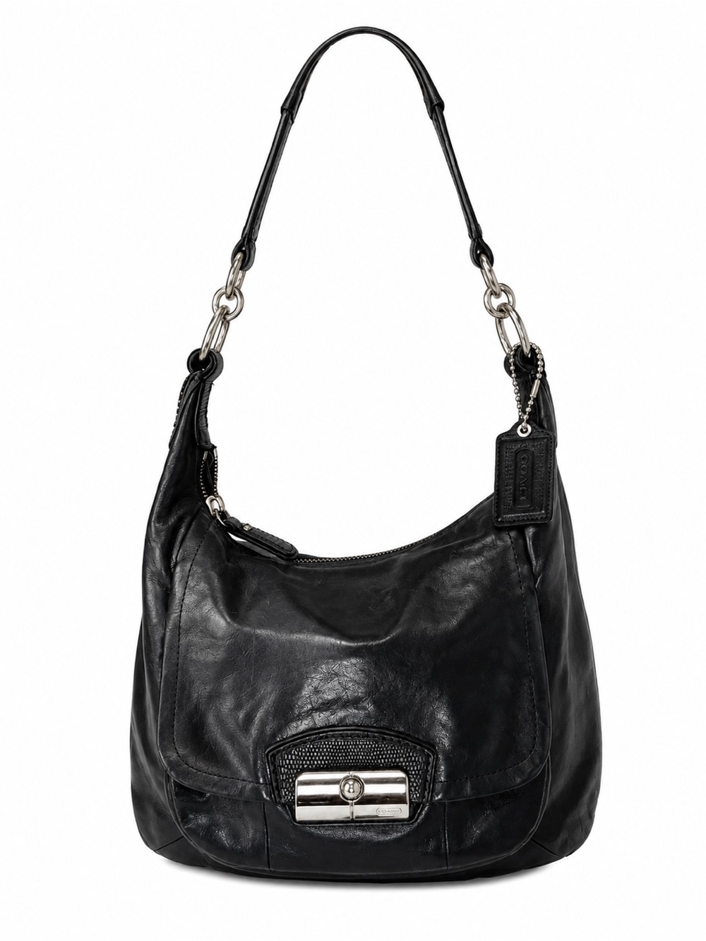 Coach Black Leather Hobo/Crossbody Bag